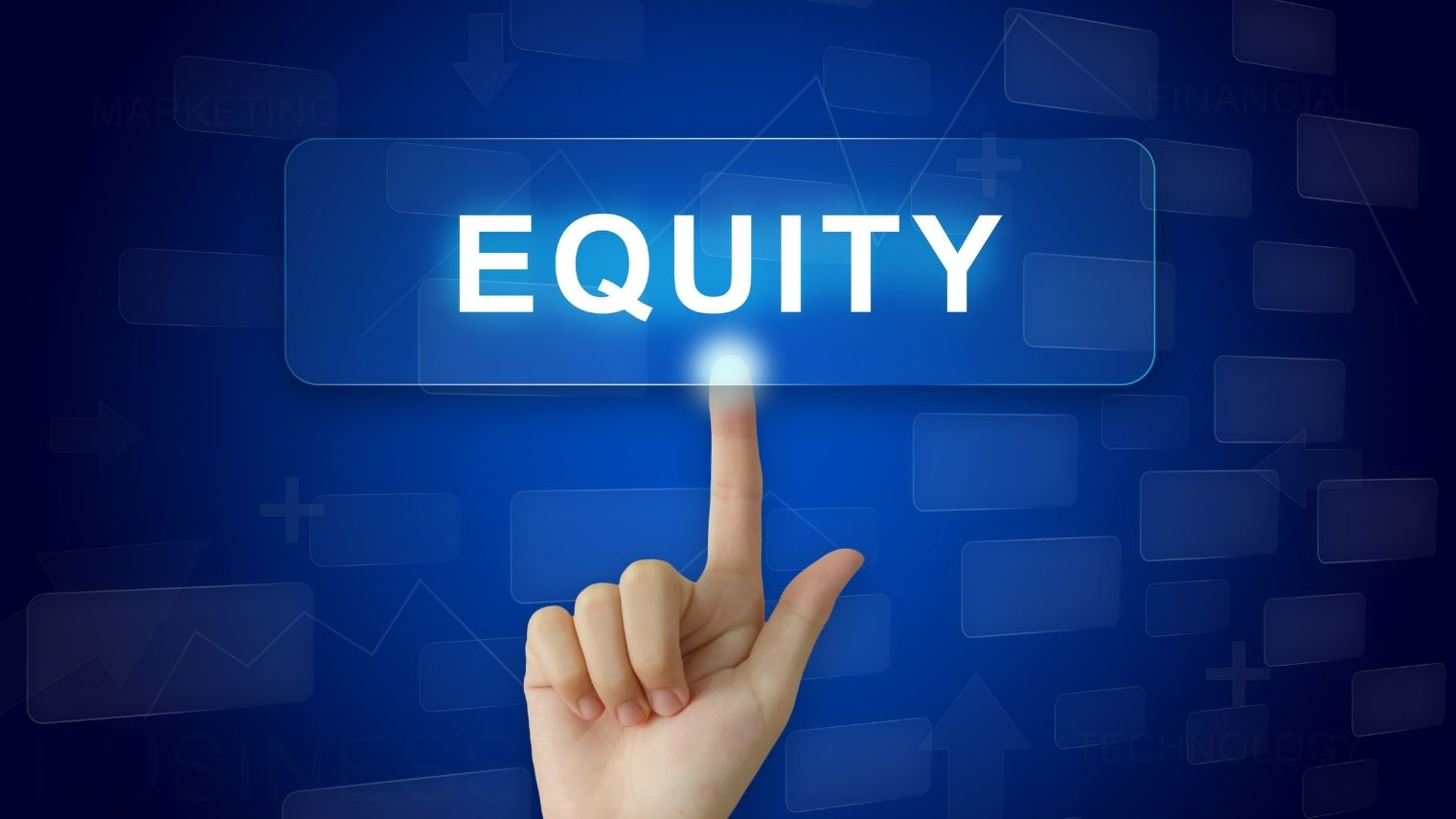 Hand pressing equity button.