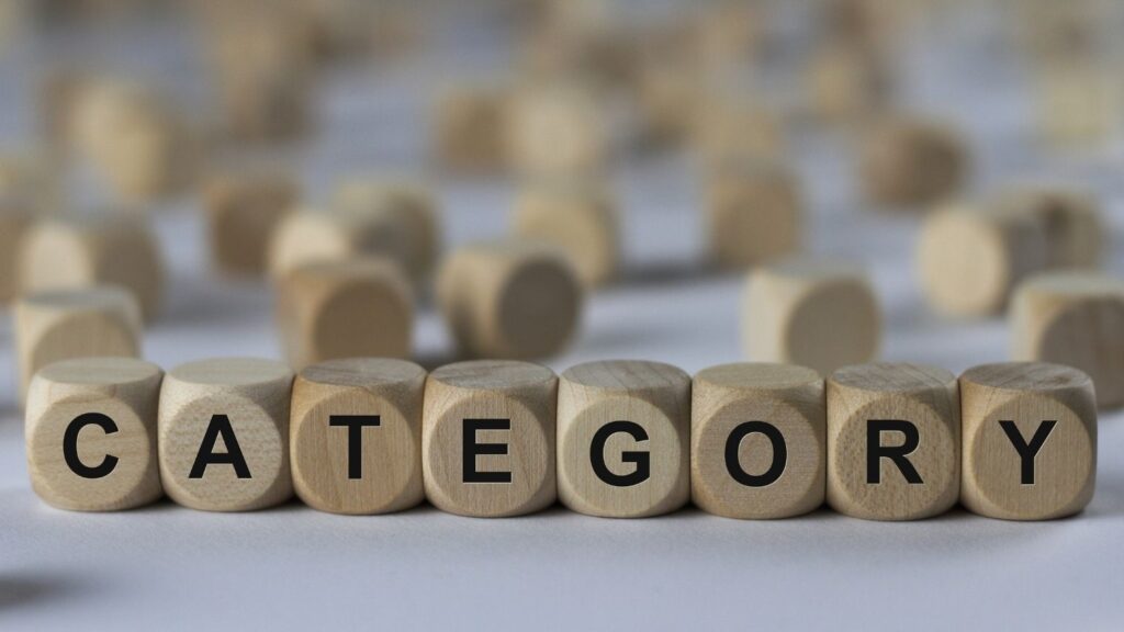 Wooden blocks spelling “CATEGORY”, illustrating preflop hand categories in poker.